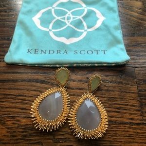 Grey and aqua Kendra Scott earrings